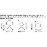 Plastic chair with armrests on wheels Yuganets