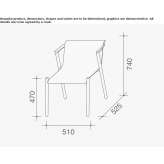 Wooden chair with armrests Vinadio