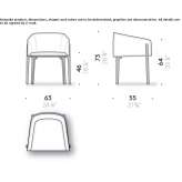 Fabric chair with removable cover and armrests Ostrow