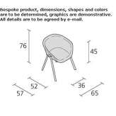 Chair upholstered in fabric with armrests Barba