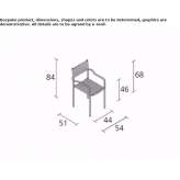 Steel and PVC chair with armrests, stackable Luynes