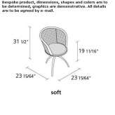 Vienna swivel straw chair with integrated cushion Zabrisce