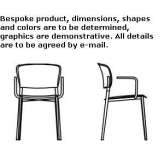 Polypropylene chair with stackable armrests Tibu