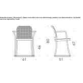 Krzesło aluminiowe z podłokietnikami, które można sztaplować Nephi