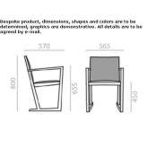 Chair with armrests and integrated cushion Kalama