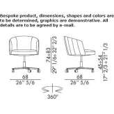 Obrotowe krzesło materiałowe z 5-ramienną podstawą Gijon