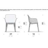 Polyurethane chair with armrests Deia