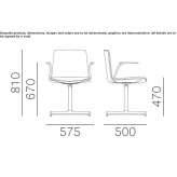 Chair with 4-star base with armrests Brande