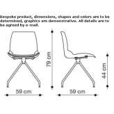 Fabric chair on trestles Plato