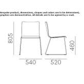 Technopolymer chair with sled base Olopa