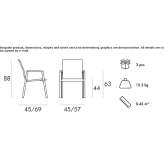 Batyline® chair with armrests Tacony
