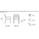 Iroko chair with armrests Tacony