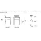 Iroko chair with armrests Tacony