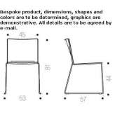 A stackable chair on a sled base Chabris