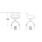 Swivel fabric chair on trestles and wheels Budgewoi