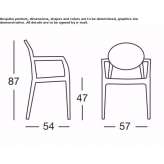 Polycarbonate chair with armrests, stackable Winnipeg