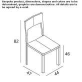 Chair made of solid wood and metal Mococha