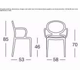 Technopolymer chair with armrests, stackable, Medallion type Kasson