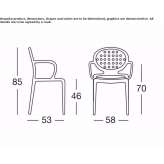 Medallion stackable chair with armrests Peutie