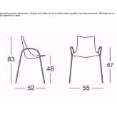 Steel chair with stackable armrests Grudusk