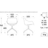 Polypropylene swivel chair on trestles with integrated cushion Budgewoi