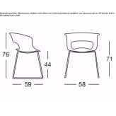 Polycarbonate chair on a sled base Ponthir