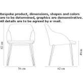 Chair with removable cover with armrests and integrated cushion Radomin