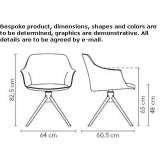 Swivel chair upholstered in fabric with armrests Kankintu