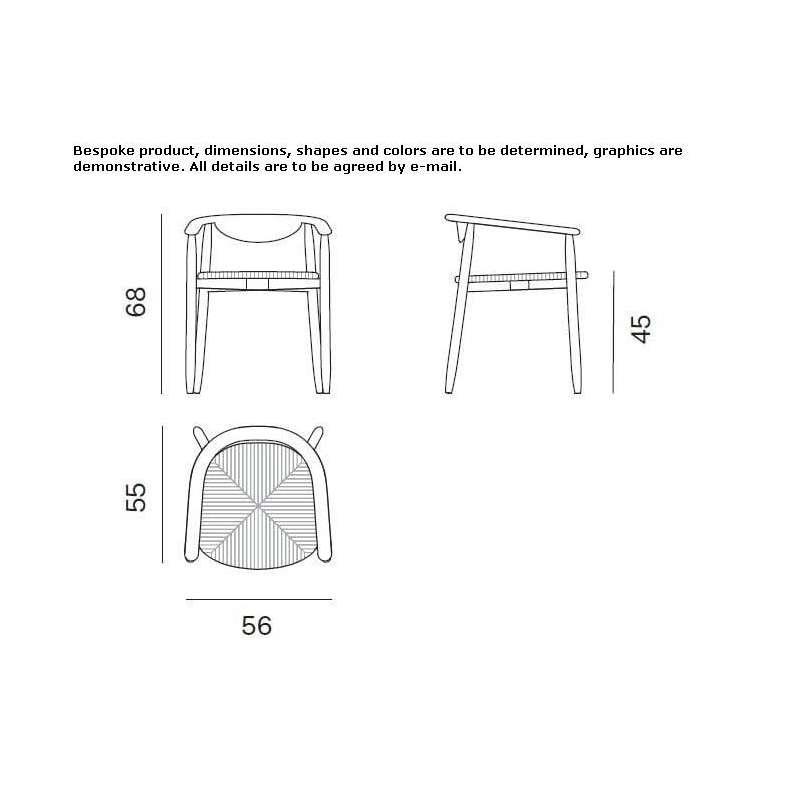 Wooden chair with armrests Brucken