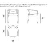 Wooden chair with armrests Brucken