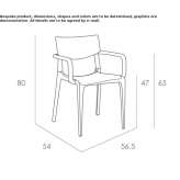 Polypropylene chair with armrests Buryn