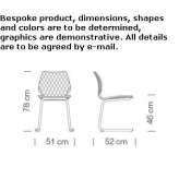 Polypropylene chair on supports Ossana