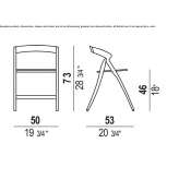 Folding beech chair with open backrest and armrests Yanama