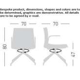 Upholstered office chair on trestles with armrests Vihanti