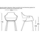 Wooden chair with armrests and integrated cushion Biol