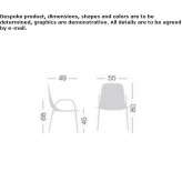 Technopolymer chair with armrests, stackable Vipiteno