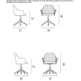 Obrotowe krzesło materiałowe z podłokietnikami Munster