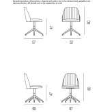 Obrotowe krzesło tapicerowane tkaniną na kółkach Munster