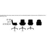 Height-adjustable chair with armrests and a 5-star base Villadoz
