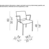 Polypropylene chair with armrests Niwiska