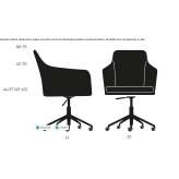 Height-adjustable chair with armrests and a 5-star base Cuendo