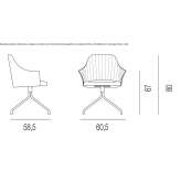 Krzesło obrotowe tapicerowane skórą z podłokietnikami Munster