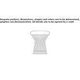 Low stool in steel and fabric Codogno
