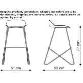 Polyamide stool with footrest Plato