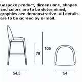 Stool upholstered with fabric Marbais