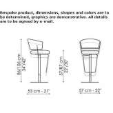 High swivel stool with armrests Deming