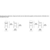 High leather stool with footrest Valga