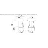 Low stool in steel and wood with footrest Izernore