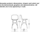 Low polypropylene stool with backrest Nitro