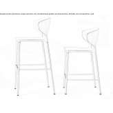 High polyurethane stool with footrest Metauten